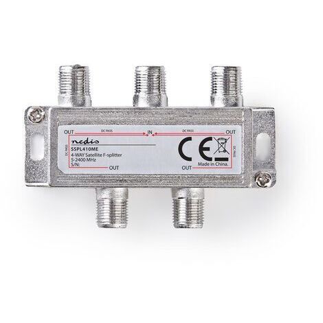 Nedis Distribuidor de satélite F | Ganancia máx. de 11,5 dB | 5-2400 MHz | 4 salidas NE550687637