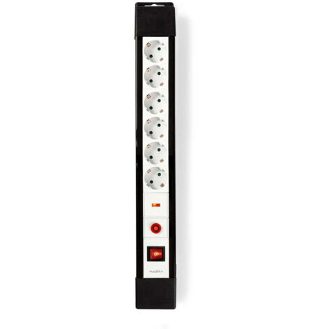 Nedis EXS630SPF1PRO Steckdosenleiste 6 Schuko-Steckdosen schwarz-weiß