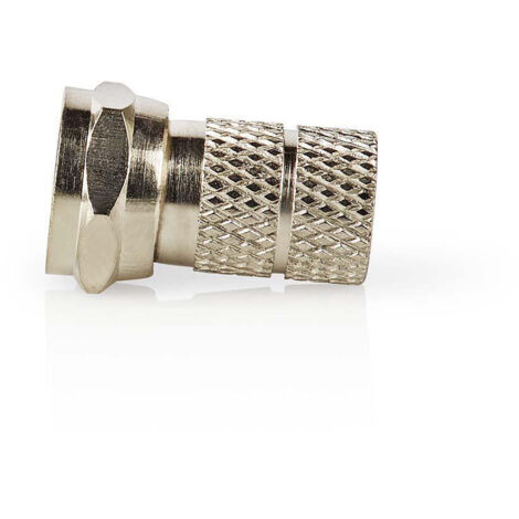 Nedis F-Stecker / Gerade / Stecker / Vernickelt / 75 Ohm / Twist-on / Kabeleingangsdurchmesser: 5.5 mm / Zinklegierung / Silber / 5 Stück / Box