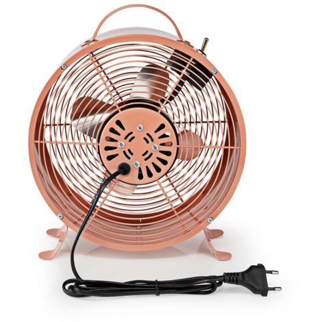 Nedis FNCL10PK20 ventilateur de bureau rose vintage 25 cm
