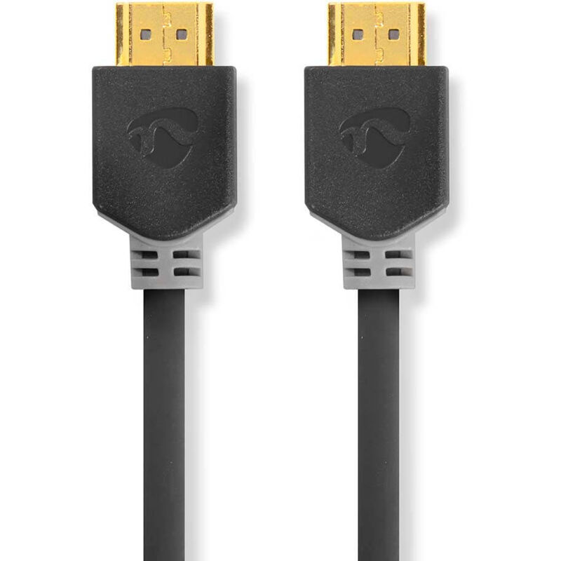 High speed hdmi kabel med ethernet hdmi kontakt hdmi kontakt 4k60hz arc 18 gbps 100 m rund pvc antracit lada 38739368 38739368 38739368 38739368