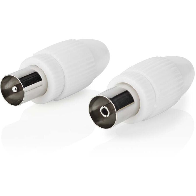 Iec koax gerade stecker buchse vernickelt 75 ohm schraube kabeleingang durchmesser 70 mm metall pvc wei 2 stk box 38750111 38750111 38750111 38750111
