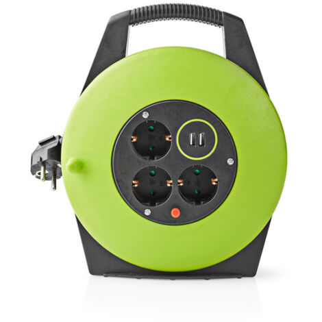 Nedis KABELTROMMEL 10M 3X1,5 3-FACH (PECCR10UFGN USB)