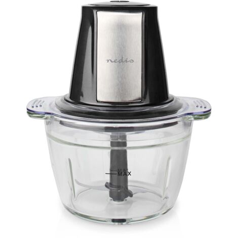 Nedis KAMC300CGY robot da cucina elettrico de 1 L 500 W Nero, Argento, Trasparente