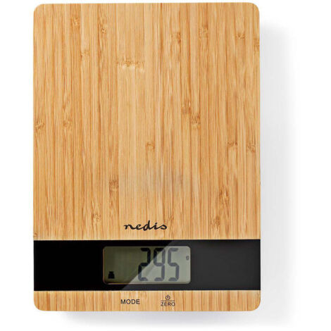 Nedis KASC600WD báscula de cocina Madera Encimera Rectángulo Báscula electrónica de cocina