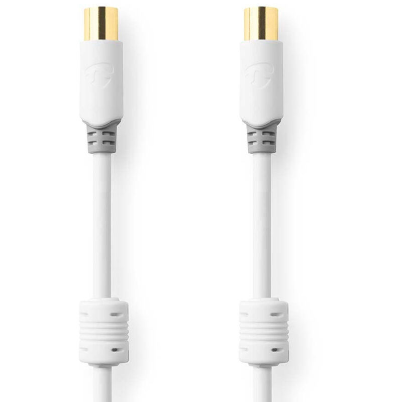 Koaxialkabel iec koax stecker iec koax buchse vergoldet 100 db 75 ohm doppelt geschirmt 200 m rund pvc wei box 38739461 38739461 38739461 38739461