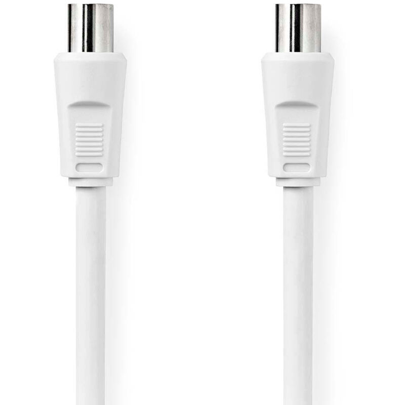 Koaxialkabel iec koax stecker iec koax buchse vernickelt 90 db 75 ohm doppelt geschirmt 250 m rund pvc wei umschlag