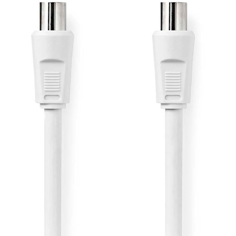 Nedis - Koaxialkabel iec koax stecker iec koax buchse vernickelt 90 db 75 ohm doppelt geschirmt 300 m rund pvc wei box 38748143 38748143 38748143