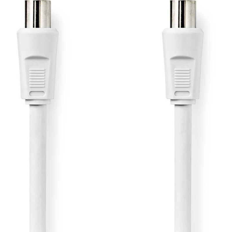 Koaxialkabel iec koax stecker iec koax stecker vernickelt 90 db 75 ohm doppelt geschirmt 100 m rund pvc wei umschlag 40106147 40106147 40106147