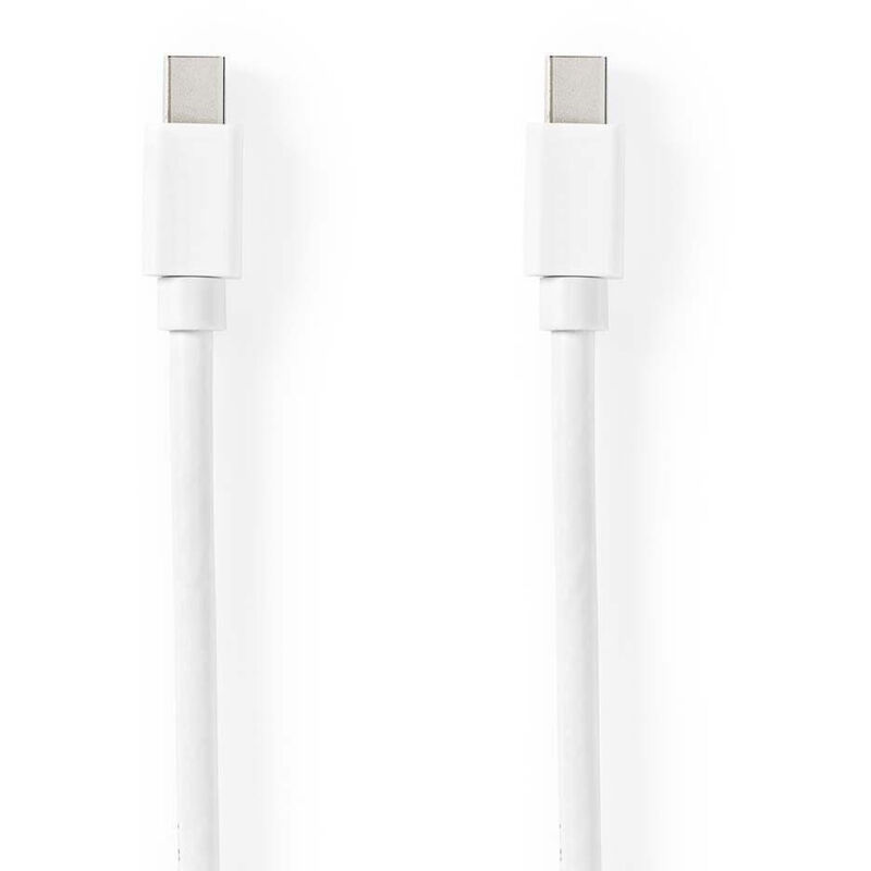 Mini displayport kabel displayport 14 mini displayport hane mini displayport hane 48 gbps nickelplaterad 200 m rund pvc vit blister 38747921 38747921