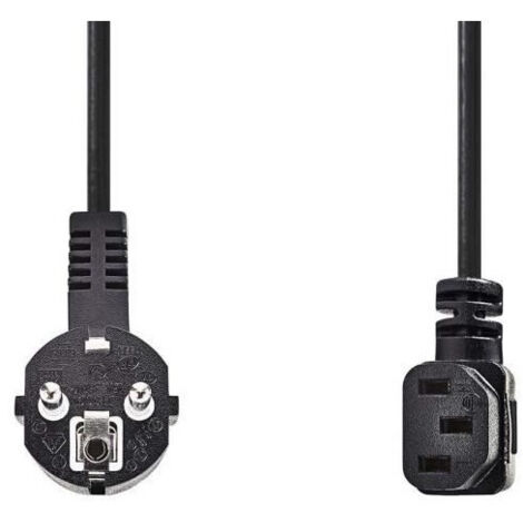 NEDIS Power Cable - Schuko Male Angled - IEC-320-C13 Angled - 3.0 m - Noir