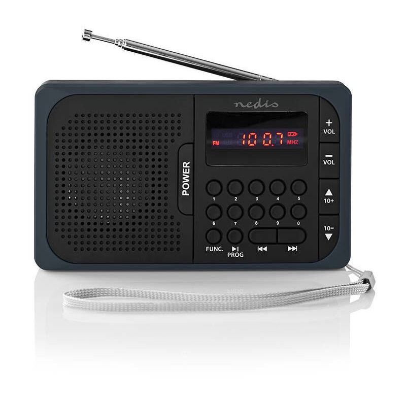 

Radio FM | 3,6 W | Puerto USB y Ranura de Tarjeta microSD | Negro/gris NE550673374 - Nedis