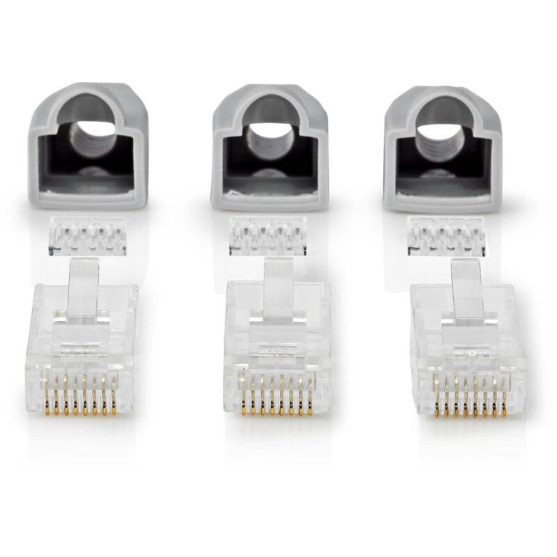 Nedis - Rj45 stecker mannlich massiv utp cat6 gerade vergoldet 10 stk pvc grau schachtel 38763651 38763651 38763651 38763651 38763651 38763651