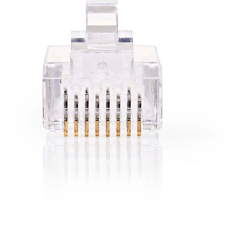 Nedis - Rj45 stecker mannlich massiv utp cat6 gerade vergoldet 10 stk pvc transparent schachtel