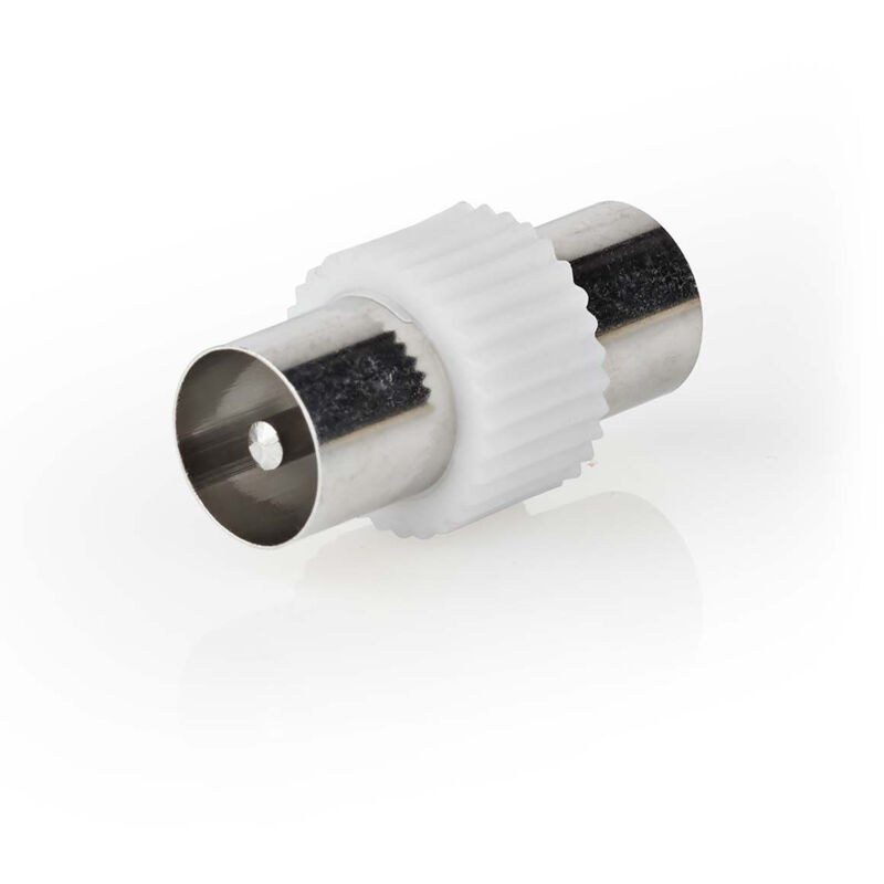 Satelliten - antennenadapter iec koax hane iec koax hane nickel platten 75 ohm rak metall kunststoff vit 1 st schloss