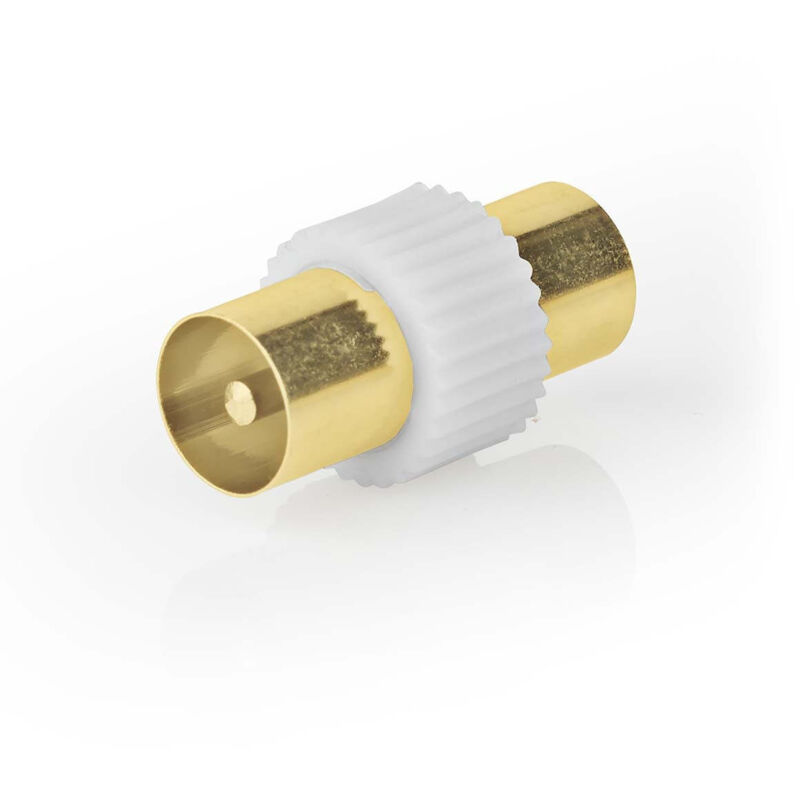 Nedis - Satelliten - antennenadapter iec koax hane iec koax hane vergoldet 75 ohm rak metall kunststoff vit 1 st schloss