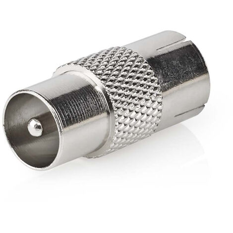 Nedis Satelliten- und Antennenadapter / IEC (Coax) Stecker / IEC (Coax) Buchse / Vernickelt / 75 Ohm / Gerade / Metall / Silber / 1 Stück / Umschlag