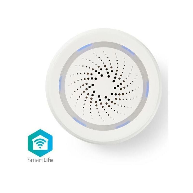 Sirena smart Nedis wifi alimentazione da rete 85db 8 suoni bianco - wifisi10cwt