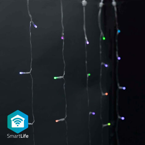 NEDIS SMARTLIFE - LED DÉCORATIVE - RIDEAU - RGB - 180 LED'S - EXTÉRIEUR - MOTIFS DE MOUVEMENT - 10 X 3M - ANDROID/IOS
