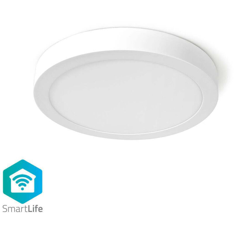 Nedis - Plafonnier intelligent Wi-Fi WIFILAW20WT rond ø 30 cm Blanc chaud à froid 1200 lm 18 w Design fin Aluminium