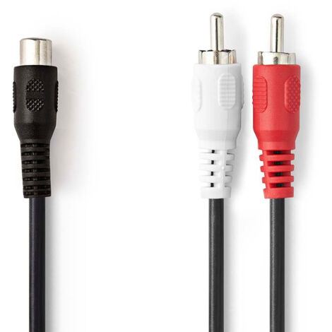 Nedis Stereo-Audiokabel / 2x RCA Stecker / Cinch Buchse / Vernickelt / 0.20 m / Rund / Blister