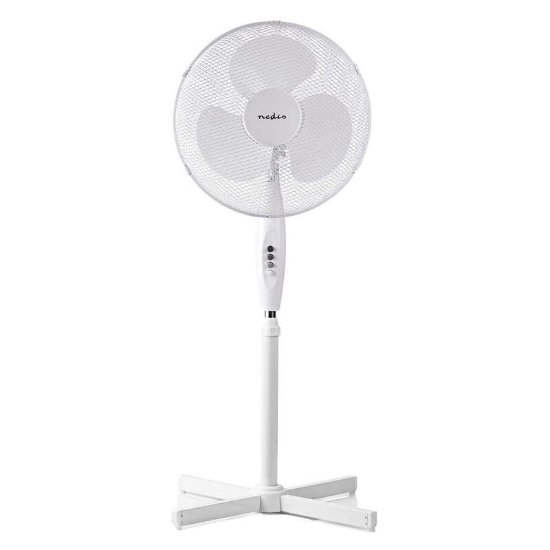 Ventilateur sur pied blanc diametre 40cm hauteur 120cm Nedis FNST10CWT40