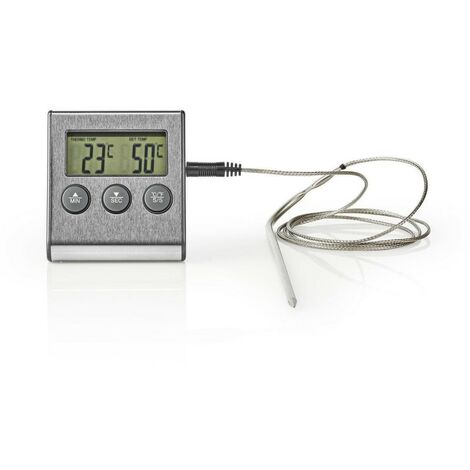 NEDIS Thermomètre à Viande 0 - 250 °C Affichage Numérique Minuteur