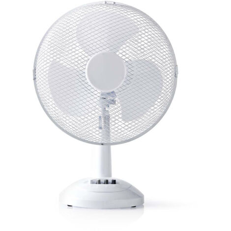 Nedis Tischventilator | Netzstromversorgung | Durchmesser: 300 mm | 35 W | Oszillation | 3-Geschwindigkeitsstufen | Weiss NE550681828