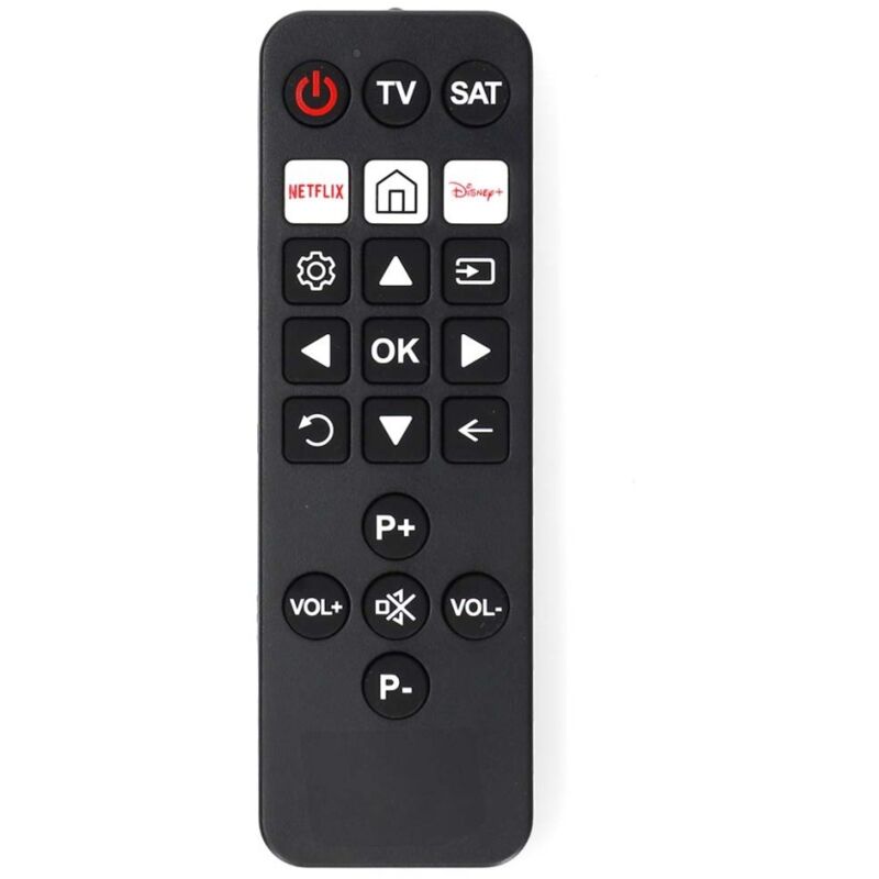 Télécommande XL Préprogrammée pour TV et SAT avec Boutons Netflix et Disney+ Nedis Noir