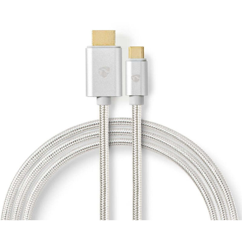 Usb c adapter usb 32 gen 1 usb c male hdmi connector 4k60hz 18 gbps 200 m rund vergoldet geflochten nylon aluminium box mit abgedecktem fenster