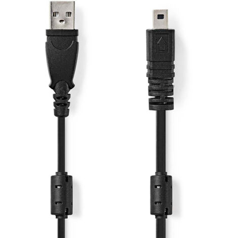 Nedis USB-Kabel / USB 2.0 / USB-A Stecker / UC-E6 8-Pins Stecker / 480 Mbps / Vernickelt / 2.00 m / Rund / PVC / Schwarz / Label