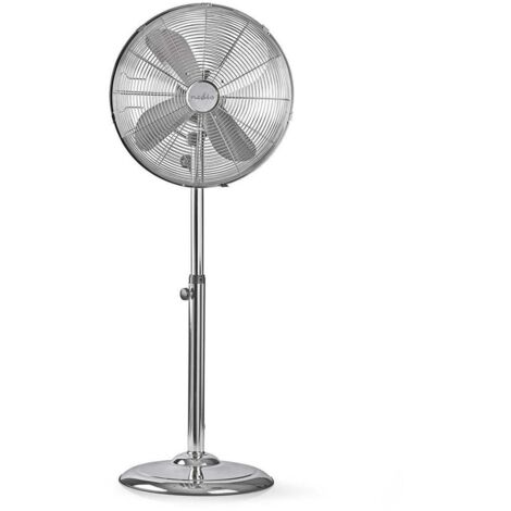 Nedis ventilador de pie cromado silencioso 50W