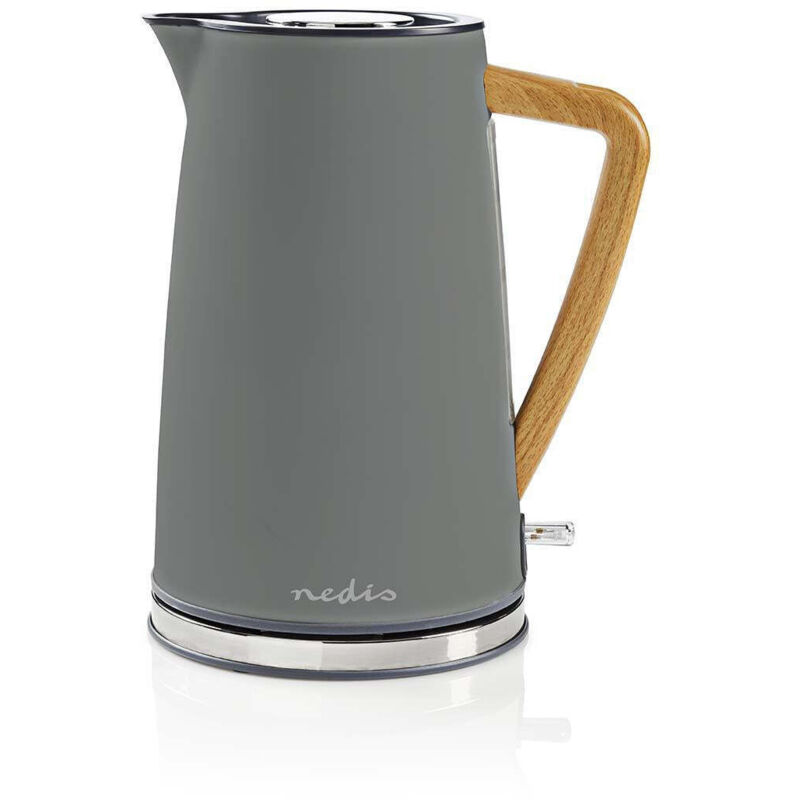 Nedis Grau - Wasserkocher 17 L Soft Touch Drehbar Um 360 Grad Verdecktes Heizelement Strix Steuerung Boil To Boil Funktion