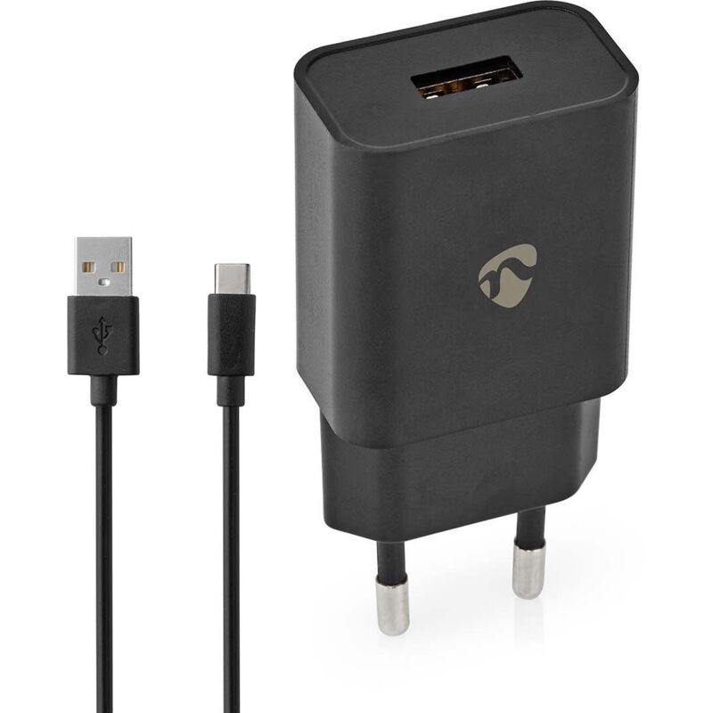 Chargeur mural 12 w fonction de charge rapide 1x 24 a a nombre de sorties 1 usb a usb type c loose cable 100 m sortie monotension