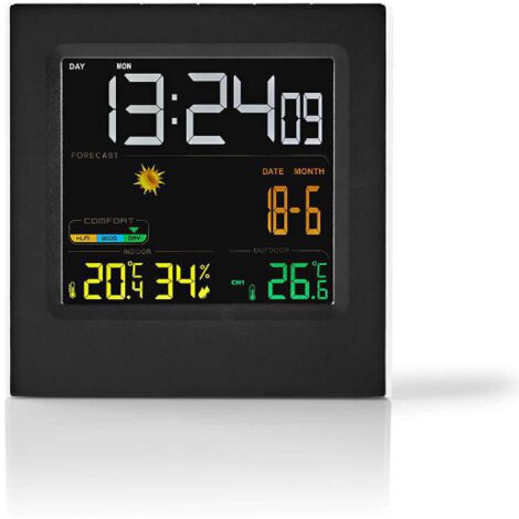 Nedis WETTERSTATION MIT AUSSENSENSOR (WEST404BK         SW)