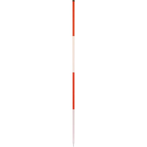 Nedo Baufluchtstab 2m, Stahl, Spitze Rund, Teilung alle 50cm, rot beginnend