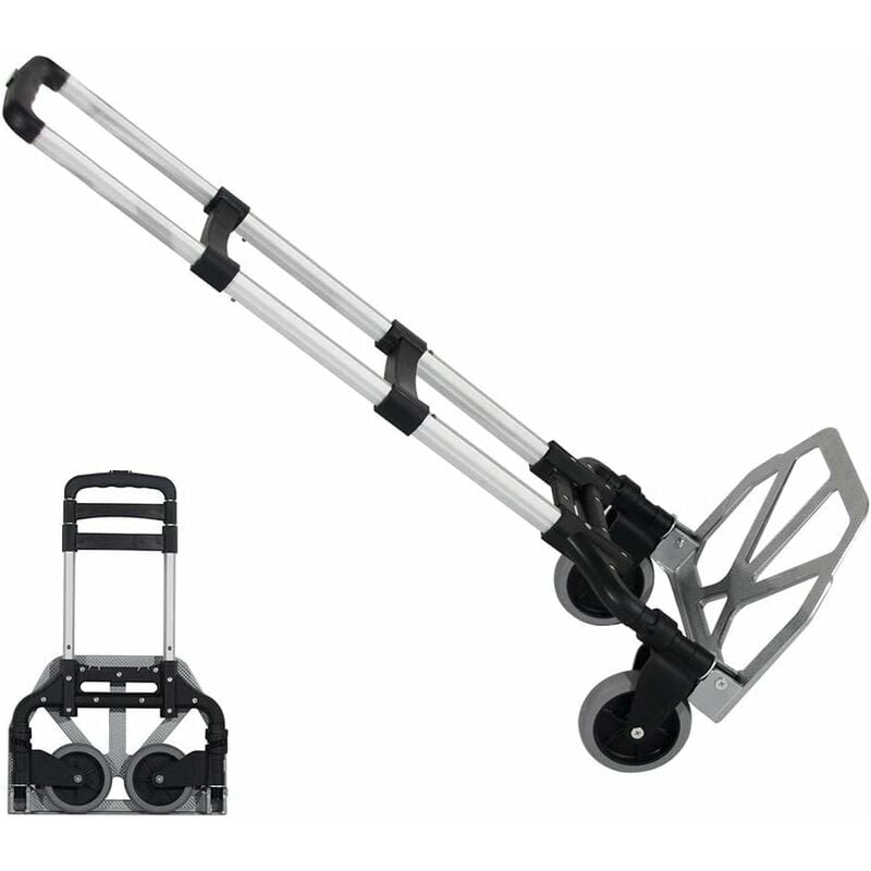 Chariots de manutention Aluminium Diable Pliable Chariot de Transport Pliable en Aluminium avec Poignée Extensible et roulettes - Need