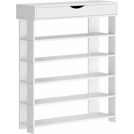 Need – Étagère à chaussures 5 niveaux 75 x 30 x 94 cm – Bois stratifié épais – Rangement pour couloir et salon – Montage facile