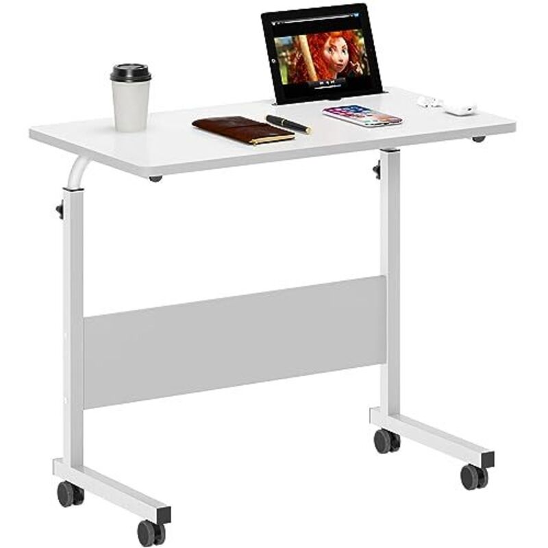 NEED Table Ordinateur Portable à roulettes Support Tablette 80 x 40cm Table Appoint pour Ordinateur Portable au Bord du Lit, du Canapé