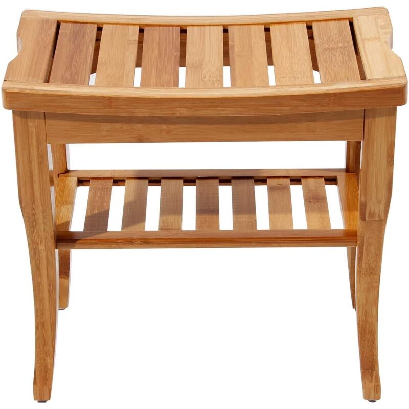 Tabouret de Salle de Bain Tabouret en Bois Massif Tabouret de Bain Anti-dérapant étanche Tabouret de Douche 2 étages,Bambou - Need