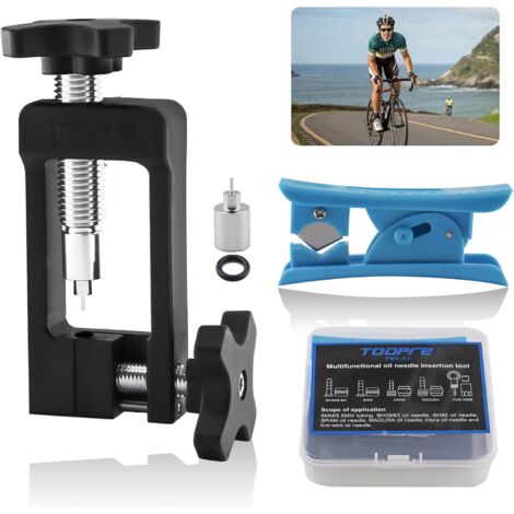 Needle Driver Insertion Tool, Bicycle Hydraulic Hose, Bicycle Oil Needle with Hydraulic Hose Cutter, for Mounting Needle Bars, Mountain Bike, Road Bike