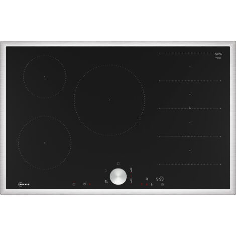 NEFF Neff, Home Connect T68STV4L0 Plaque de cuisson à induction autonome Flex avec commande Twist Pad N90 Largeur 80 cm Noir