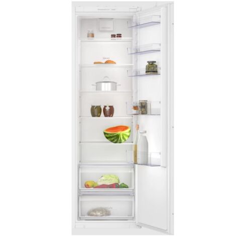 Neff – Réfrigérateur 1 porte intégrable 310L – Tiroir Fresh Safe – Éclairage LED – Classe E – Niveau sonore 35 dB(A) – KI1811SE0