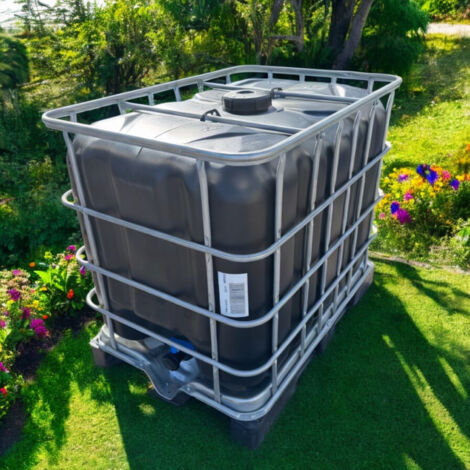 Negomix – Cuve de récupération d'eau de pluie 600 litres – Dimensions 80 cm – Robinet S60x6 – Empilable jusqu'à 3 cuves – Usage alimentaire