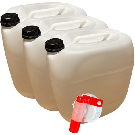 Negomix – Lot de 3 bidons jerrican 30 litres en polyéthylène haute densité – Empilables et homologués pour produits alimentaires – Transport sécurisé liquides