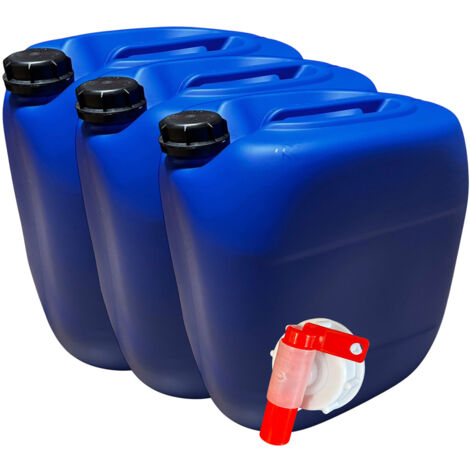 Negomix – Lot de 3 bidons jerrican plastique 30 L bleu – Polyéthylène haute densité – Homologation 3H1/Y1.9/200 – Contact alimentaire approuvé