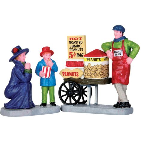 Negozio di Dolcetti di arachidi tostate personaggio per villaggio di Natale in poliresina