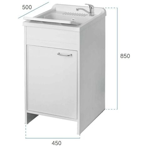 Negrari mobile lavatoio ad 1 anta in pvc garden con lavabo kit scarico incluso  misure 45x50 cm - confezione 1