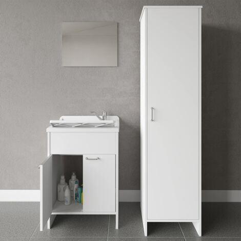 Negrari Waschtisch-Set mit Spiegel und Waschschrank COMP 8