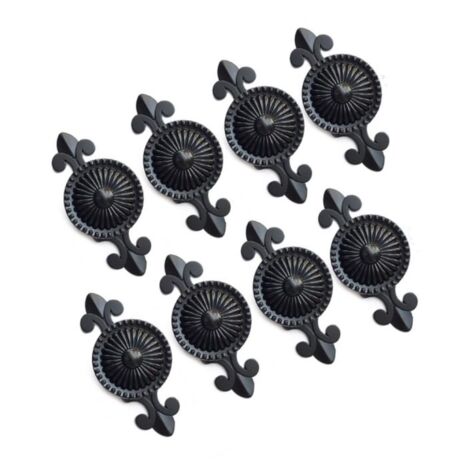 (Negro) 8 manijas de gabinete antiguas europeas, manijas de muebles redondas de un solo orificio, adecuadas para guardarropas, gabinetes